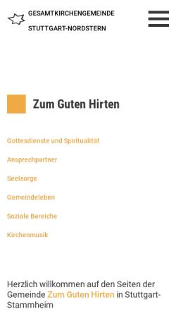 Vorschau der mobilen Webseite www.pfarrei-zumgutenhirten.de, Kath. Kirchengemeinde Zum Guten Hirten