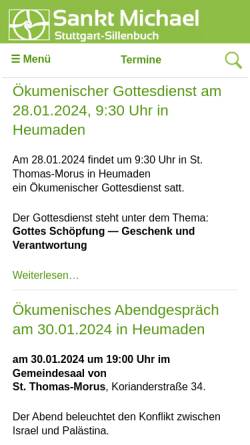 Vorschau der mobilen Webseite www.sanktmichael.de, Katholische Kirchengemeinde St. Michael, Sillenbuch