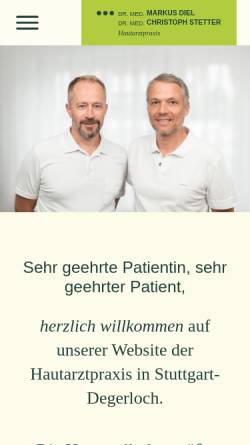 Vorschau der mobilen Webseite xn--hautrzte-degerloch-otb.de, Hautärzte Dr. Diel und Dr. Stetter