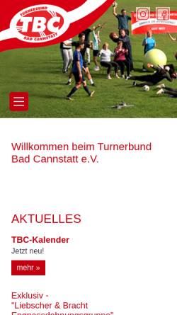 Vorschau der mobilen Webseite tbcannstatt.de, Turnerbund Bad Cannstatt 1892 e.V.