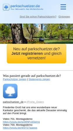 Vorschau der mobilen Webseite www.parkschuetzer.de, Die Parkschützer