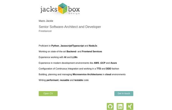 Jacksbox.design, Mario Jäckle