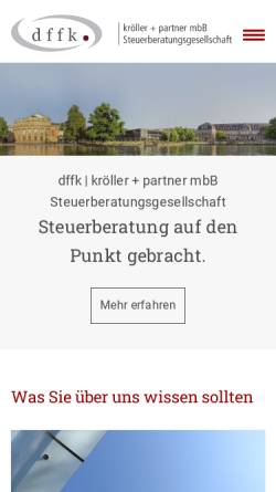 Vorschau der mobilen Webseite www.dffk.eu, Dffk Kröller & Partner Steuerberatungsgesellschaft