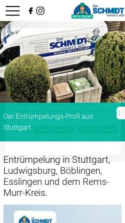 Vorschau der mobilen Webseite derschmidtnimmtsmit.de, Schmidt-Entsorgung GmbH