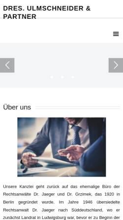 Vorschau der mobilen Webseite www.stuttgart-anwalt.com, Rechtsanwälte Dres. Ulmschneider & Kollegen