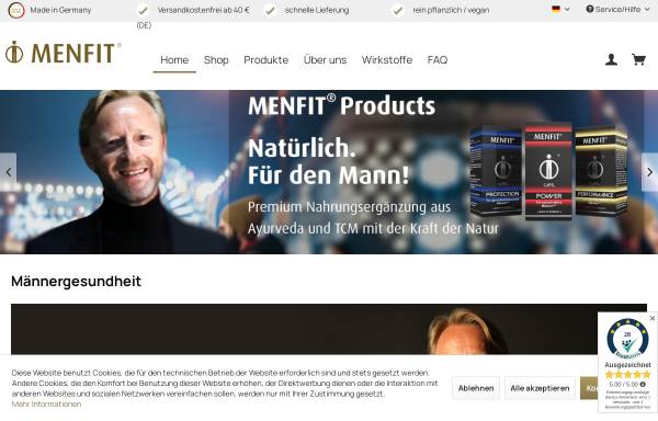 Vorschau von menfit.com, Menfit GmbH