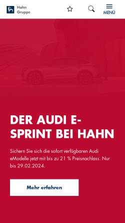 Vorschau der mobilen Webseite www.hahn-gruppe.de, Hahn Automobile GmbH + Co. KG