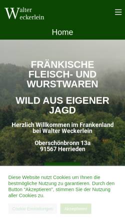 Vorschau der mobilen Webseite walter-weckerlein.de, Ferienbauernhof Familie Walter Weckerlein