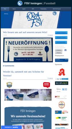 Vorschau der mobilen Webseite fussball.fsv-inningen.de, FSV Inningen e.V.