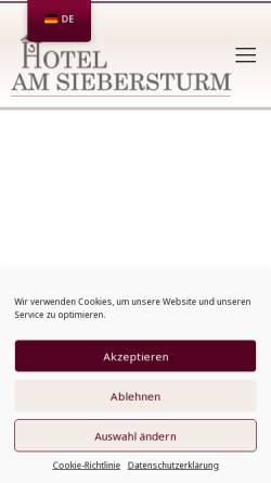 Vorschau der mobilen Webseite www.siebersturm.de, Hotel Am Siebersturm