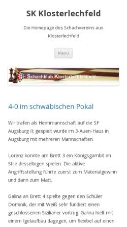 Vorschau der mobilen Webseite www.sk-klosterlechfeld.de, Schachklub Klosterlechfeld e.V.