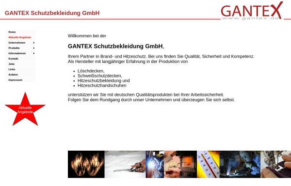 Vorschau von www.gantex.de, Gantex Schutzbekleidung GmbH