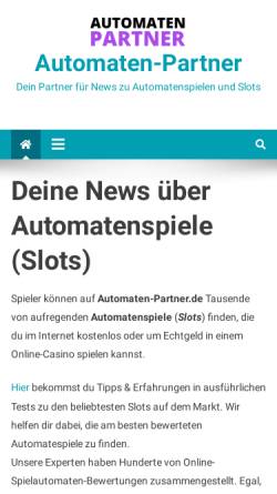 Vorschau der mobilen Webseite www.automaten-partner.de, Automaten Partner