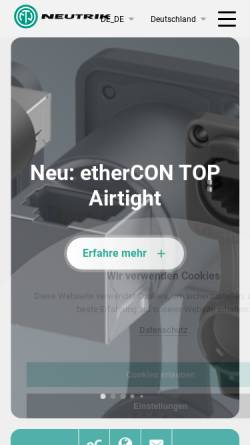 Vorschau der mobilen Webseite www.neutrik.de, Neutrik Vertriebs GmbH