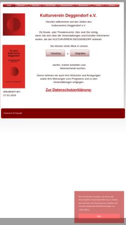 Vorschau der mobilen Webseite www.kulturverein-deggendorf.de, Kulturverein Deggendorf