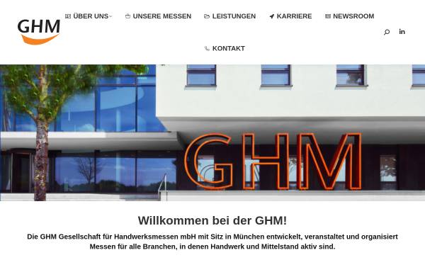 Vorschau von www.ghm.de, GHM - Gesellschaft für Handwerksmessen mbH
