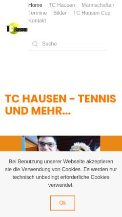 Vorschau der mobilen Webseite www.tc-hausen.de, Tennisclub Hausen