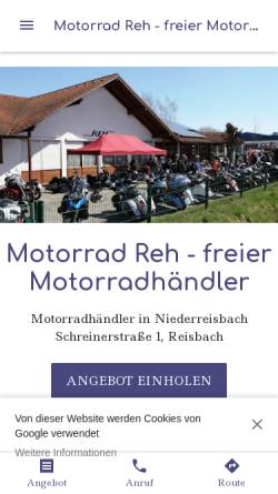 Vorschau der mobilen Webseite www.motorrad-reh.de, Motorrad Reh