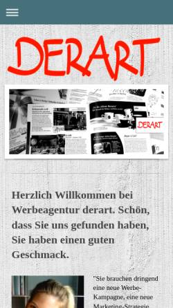 Vorschau der mobilen Webseite www.derart-werbeagentur.de, Werbeagentur derart - Svenja Tremmel
