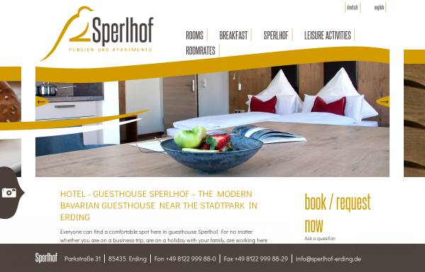 Vorschau von www.sperlhof-erding.de, Hotel - Pension Sperlhof