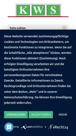 Vorschau der mobilen Webseite kws-kuechen.de, KWS Küchen