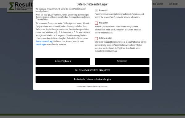 Vorschau von www.resumi.de, Resultate Gesellschaft für Unternehmensentwicklung im Mittelstand mbH