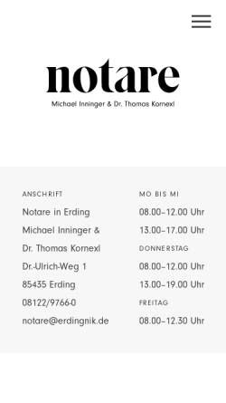 Vorschau der mobilen Webseite nbie.de, Notare Rudolf Burghart und Michael Inninger
