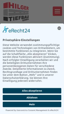 Vorschau der mobilen Webseite hilger-tiefbau.de, Hilger Tiefbau GmbH
