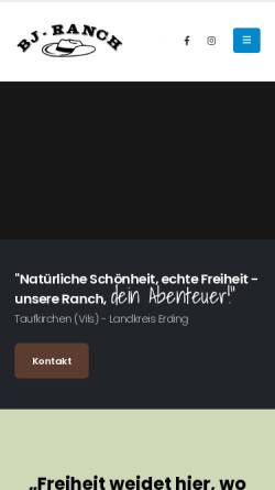 Vorschau der mobilen Webseite bj-ranch.de, BJ-Ranch
