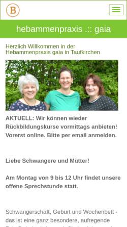 Vorschau der mobilen Webseite www.hebammenpraxis-gaia.de, Hebammenpraxis Gaia