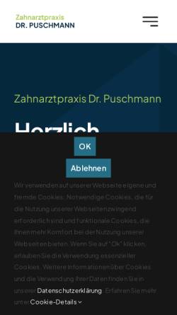 Vorschau der mobilen Webseite www.zahnarzt-puschmann.de, Zahnarztpraxis Dr. Puschmann