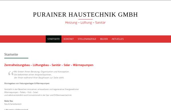 Vorschau von www.purainer-haustechnik.de, Purainer Haustechnik GmbH