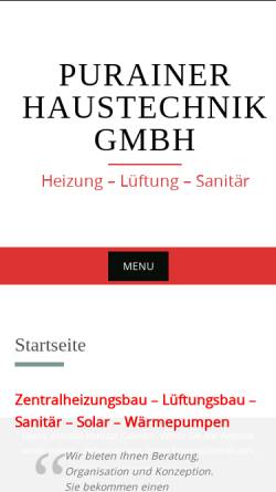 Vorschau der mobilen Webseite www.purainer-haustechnik.de, Purainer Haustechnik GmbH