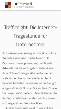 Vorschau der mobilen Webseite trafficnight.de, Net-n-net GmbH