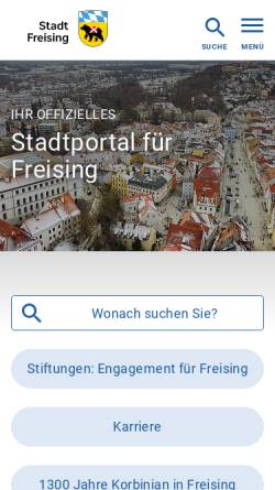 Vorschau der mobilen Webseite freising.de, Stadt Freising