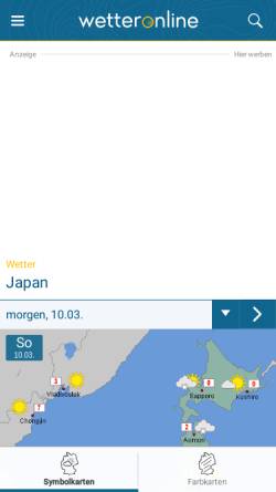 Vorschau der mobilen Webseite www.wetteronline.de, Wetter Online - Japan
