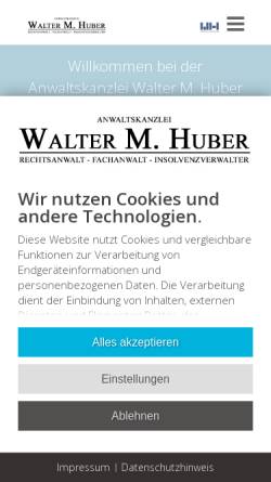 Vorschau der mobilen Webseite www.ra-huber.de, Rechtsanwalt Walter M. Huber