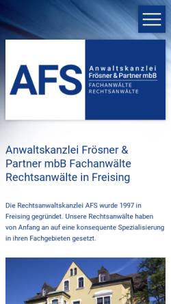 Vorschau der mobilen Webseite www.afs-rechtsanwaelte.de, Rechtsanwälte Alavi Frösner Stadler