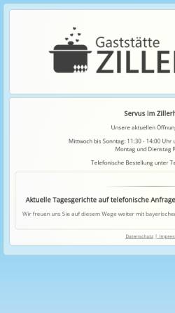 Vorschau der mobilen Webseite www.zillerhof-groebenzell.de, Gaststätte Zillerhof