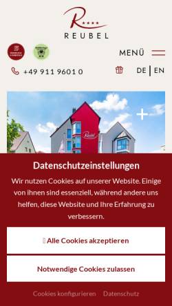 Vorschau der mobilen Webseite www.hotel-reubel.de, Hotel Reubel
