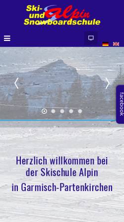 Vorschau der mobilen Webseite alpin-skischule.de, Skischule Alpin