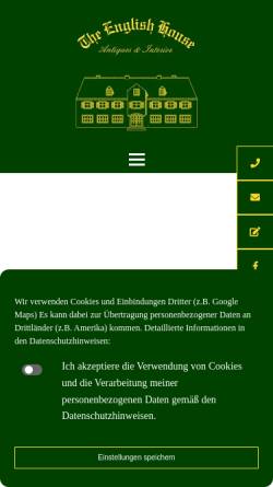 Vorschau der mobilen Webseite theenglishhouse.de, The English House