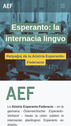 Vorschau der mobilen Webseite www.esperanto.at, Esperanto in Österreich
