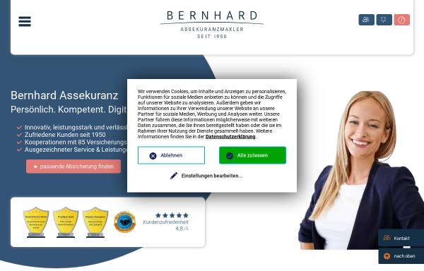Vorschau von bernhard-assekuranz.com, Bernhard Assekuranzmakler GmbH & Co. KG