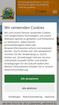 Vorschau der mobilen Webseite berghuette-baerenfalle.com, Berghütte Bärenfalle im Allgäu