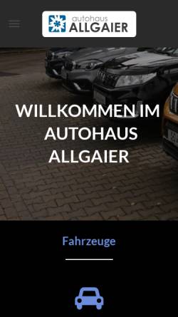 Vorschau der mobilen Webseite autohaus-allgaier.de, Autohaus Allgaier