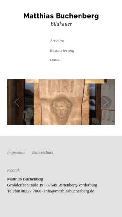 Vorschau der mobilen Webseite www.matthiasbuchenberg.de, Matthias Buchenberg Bildhauer