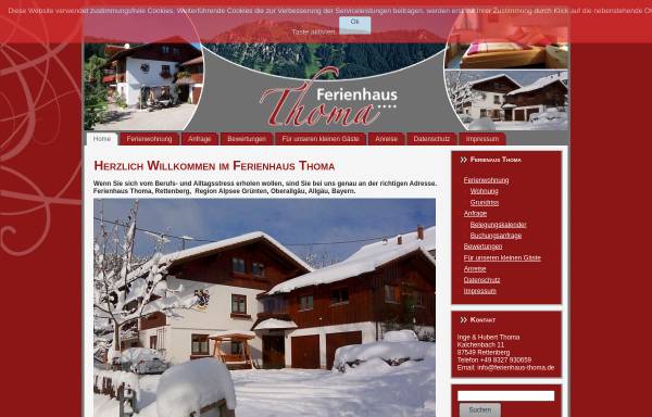 Vorschau von www.ferienhaus-thoma.de, Ferienwohnung Thoma