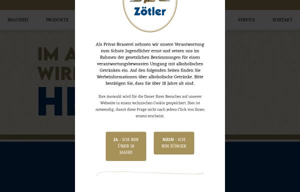 Vorschau von www.zoetler.de, Adlerbrauerei Rettenberg Herbert Zötler GmbH
