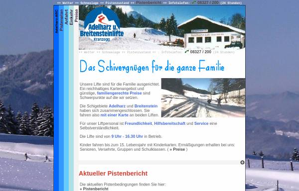 Vorschau von www.adelharzlifte.de, Adelharz- und Breitensteinlifte